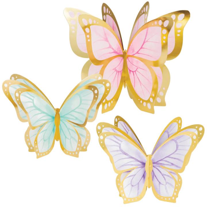 Actual product image Creative Party Centre de table 3D "Papillons" (3 pcs.)