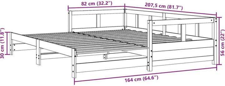 Produktbild vidaXL ausziehbares Tagesbett (80 x 200 cm)