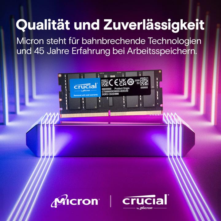 Actual product image Crucial DDR5-6400 Kit 64GB 2x32GB CSODIMM CL52 (2 x 32GB, 3200 MHz, DDR5 RAM, SO-DIMM)