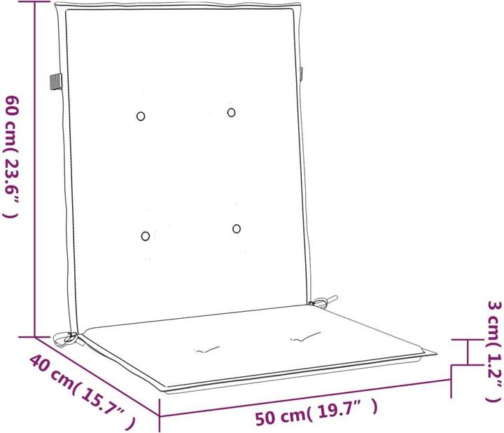 Produktbild vidaXL Gartenstuhlauflage für Niedriglehner (100 x 50 cm)