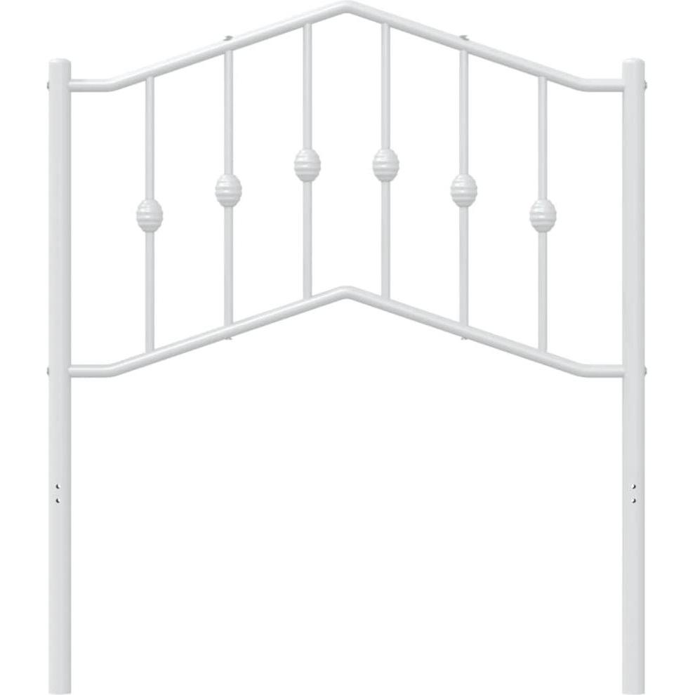 VidaXL, Bett Zubehör, Kopfteil Metall Weiss 80 cm,Farbe: Weiss,Material