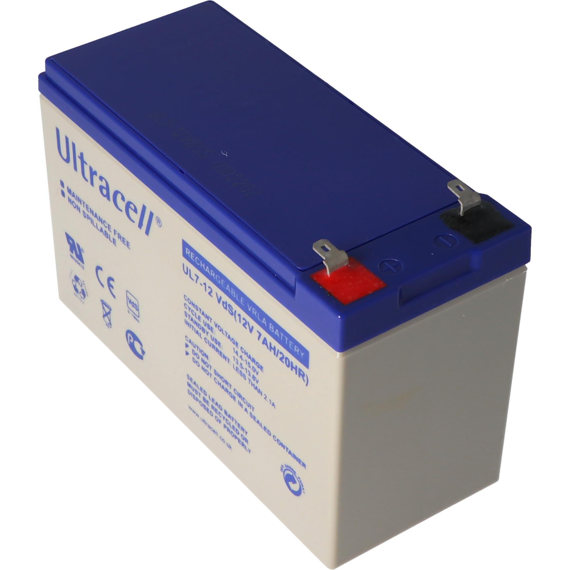 AccuCell, Versorgungsbatterie, Akku Ultracell UL7-12 mit Faston Kontakt 187, 4,8mm (12 V, 7 Ah)