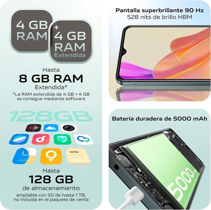 Productafbeelding Vivo 03 (128 GB, Ruimte Zwart, 6.56", Dubbele SIM, 4G)