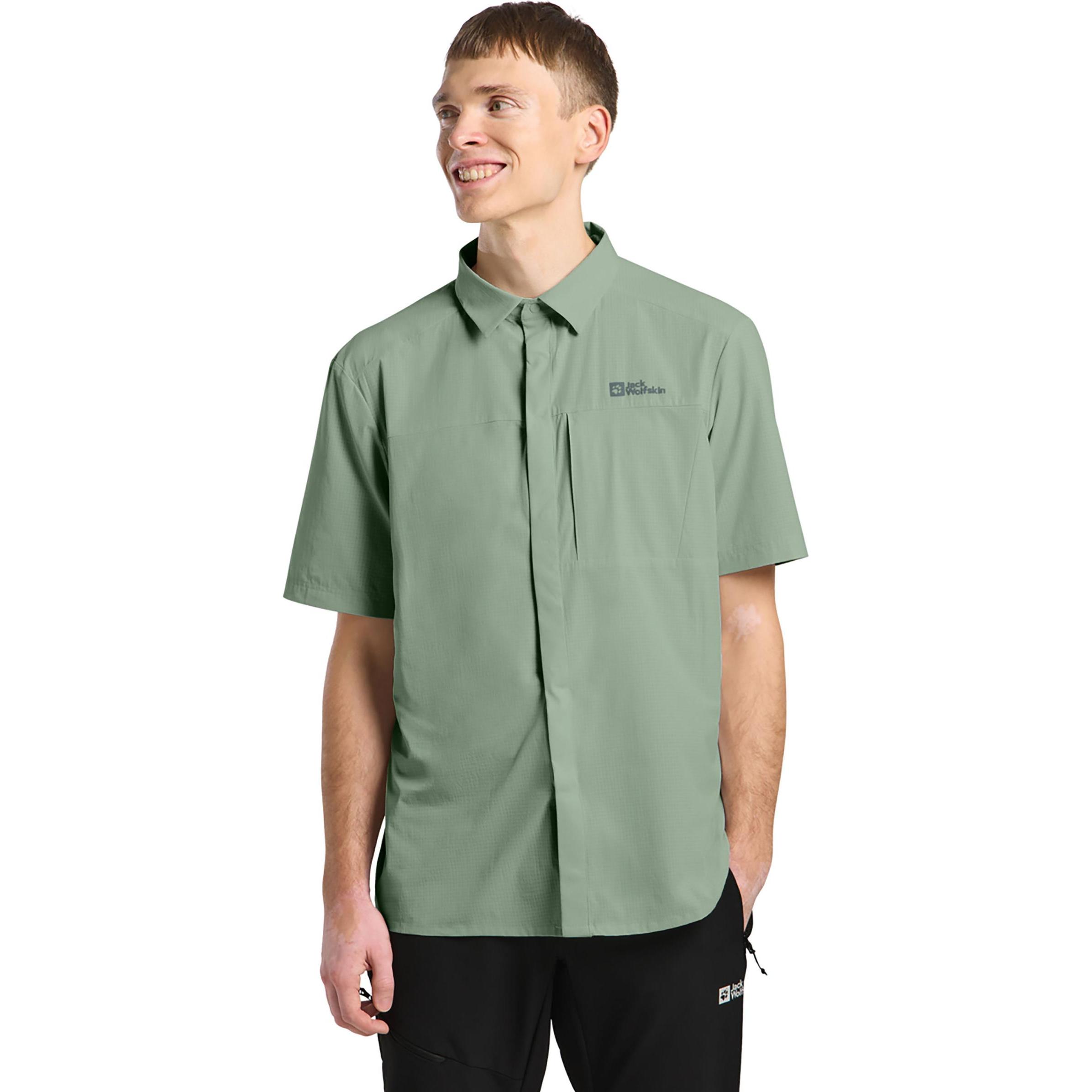 Thumbnail - Jack Wolfskin, Herren, Hemd, Vandra S/S Shirt M, Grün, (XXL)