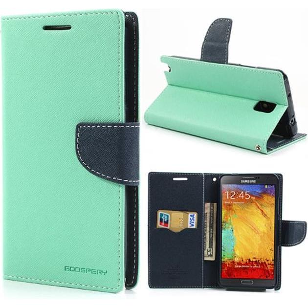 Goospery Fancy Diary Series (Samsung Galaxy Note 3), Smartphone Hülle, Gelb, Blau