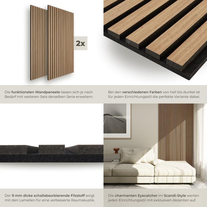 Produktbild tectake Akustikpaneele Sonic Wall II (50 x 110 cm)