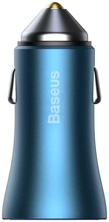 Actual product image Baseus Golden Contactor Pro car charger, 2x USB, 40W (blue)