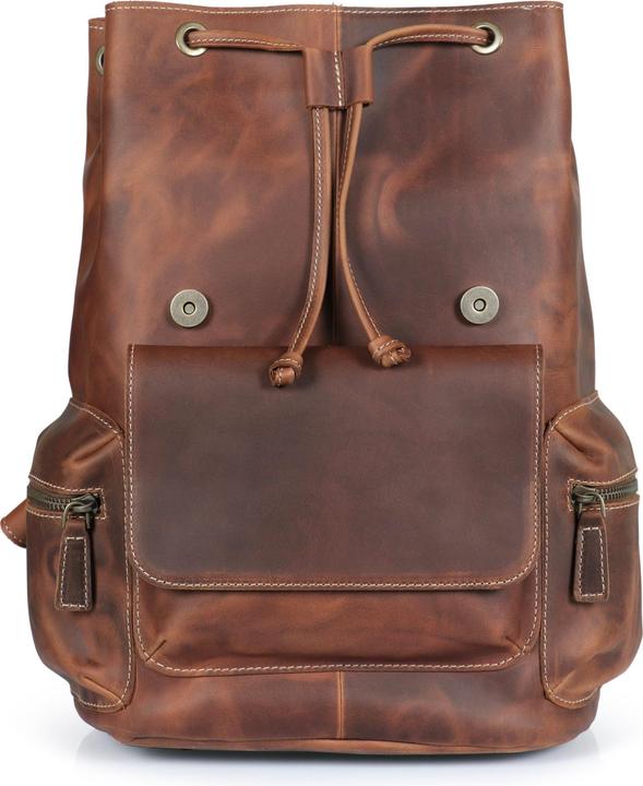 Only-Bags.Store Handgefertigte Top Grain Leder Rucksack, witterungsbeständig Wandern, Frauen & Männer Geldbörse