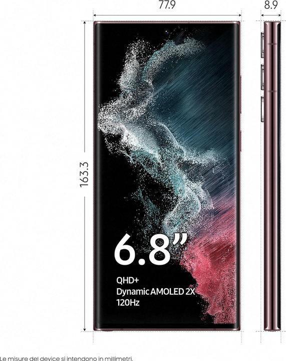 Produktbild Samsung Galaxy S22 Ultra (256 GB, Burgundy, 6.80", Dual SIM, 5G)