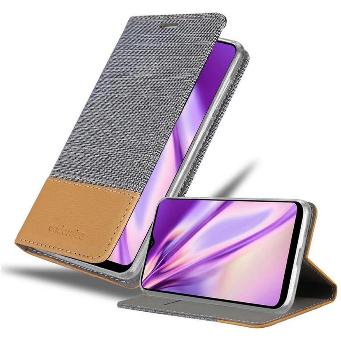 Cadorabo Jeans Optik (Samsung Galaxy A21), Smartphone Hülle, Grau, Braun