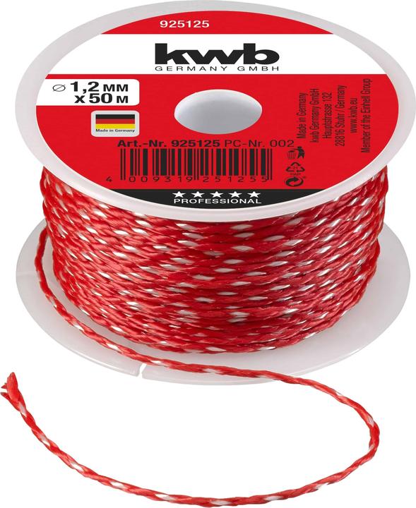kwb 925125 Maurerschnur 1,2 mm Rot 50 m (50 m)