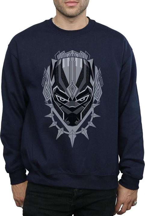 Actual product image Mens Black Panther Head Cotton Sweatshirt (XL)
