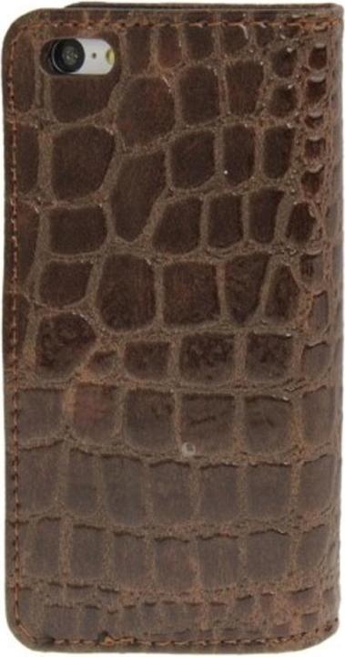 Produktbild König Design Handyhülle Croco (Flip Quer) für Handy Apple iPhone 5C braun (Apple iPhone 5c)