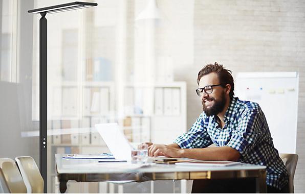 Image du produit Hansa Lampe sur pied à diodes LED Larimar, capteur tactile, hauteur 1997 mm, noir. (4700 lm)