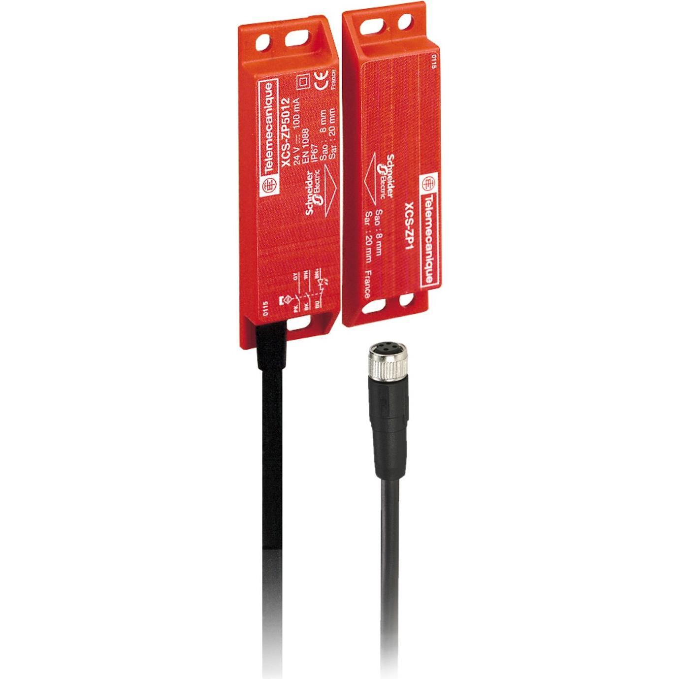 TE Sensors Non-contact safety switch,1NO/1NC,M12, Automatisierung