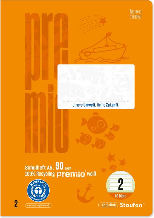 Actual product image Staufen Booklet LIN2 A5 16 sheets 4/4/4mm lined (A5, Lined, Soft cover)