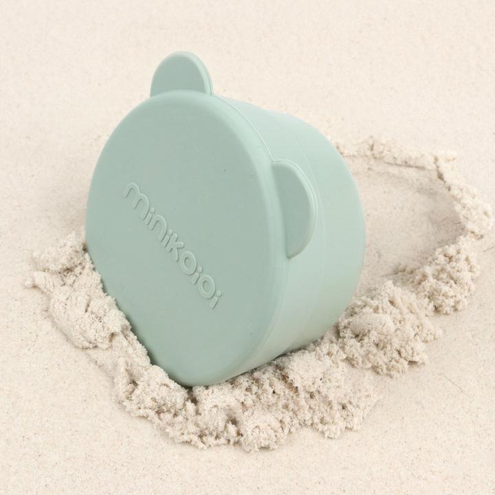 Produktbild Minikoioi Mini Silikon Schalen mit Deckel, 2 Stk., Aqua Grün / Puder Grau