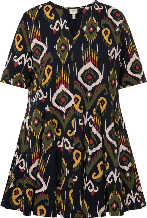 Immagine prodotto Ulla Popken Maglia lunga con pieghe godet, scollo a tunica e mezze maniche (50, 52)