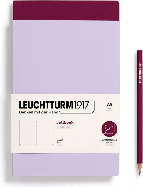 Produktbild Leuchtturm1917 LEUCHTTURM JOTTB.BLANK.A5 LIL/PRED 2er (Blanko)