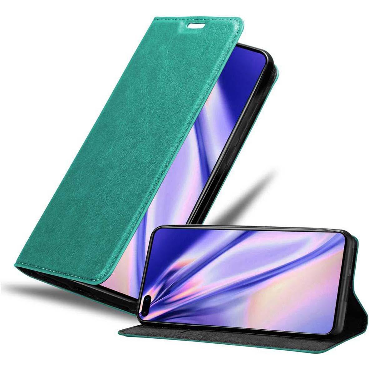 Cadorabo Book Invisible Magnet Cover (Huawei P40), Smartphone Hülle, Türkis