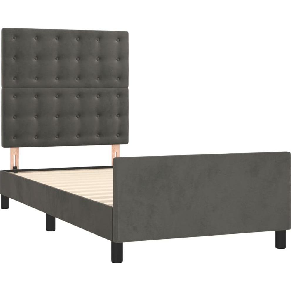 VidaXL, Bett, Bettgestell mit Kopfteil Samt (120 x 190 cm)