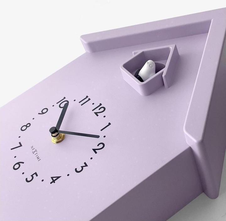 Actual product image Nextime Modern Pendulum Wall Clock Olive/Lavender Plastic 21.5x41.5cm
