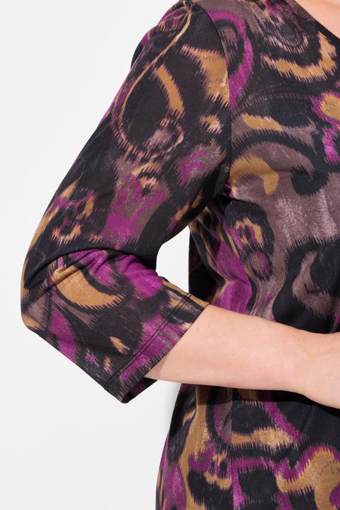 Actual product image Ulla Popken Plum Swirl Print Knit Tunic (58)