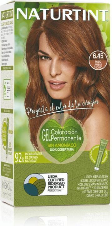 Actual product image Naturtint Ammonia-Free Hair Color with High Percentage of Natural Ingredients 170ml 6.45 Dark Amber (6.45 Dark amber blonde)