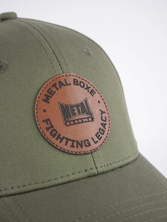 Actual product image Metal Boxe Baseball cap with leather patch (One size)