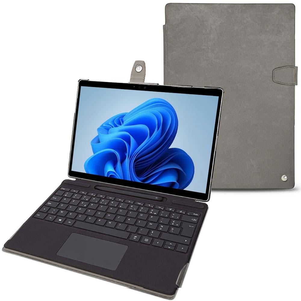 Noreve Lederschutzhülle Microsoft Surface Pro8 (Microsoft Surface Pro 8), Tablet Hülle, Grau