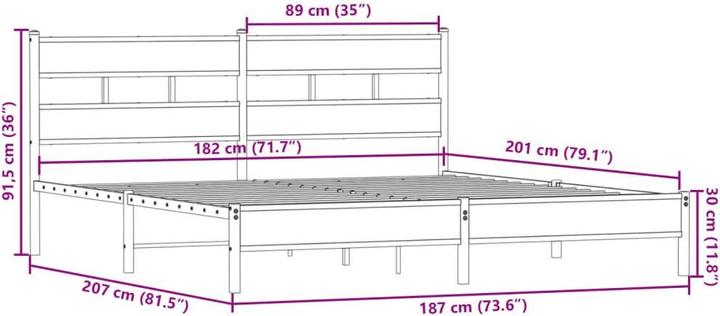 Actual product image vidaXL Bettgestell (180 x 200 cm)