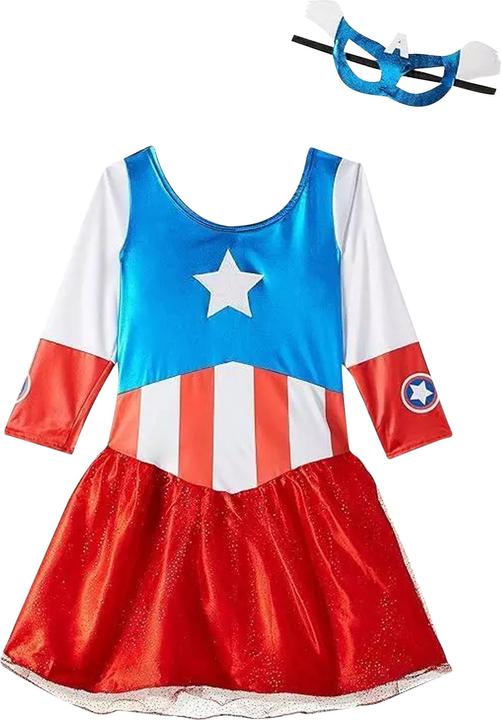 Actual product image Captain America Girls Dream Metallic Costume (116)