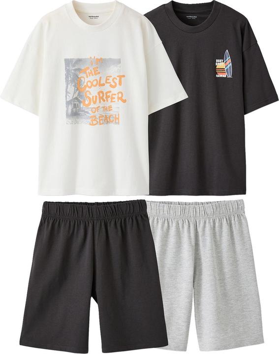 Jonen 2er-Pack kurze Schlafanzüge Surf-Design Kinder