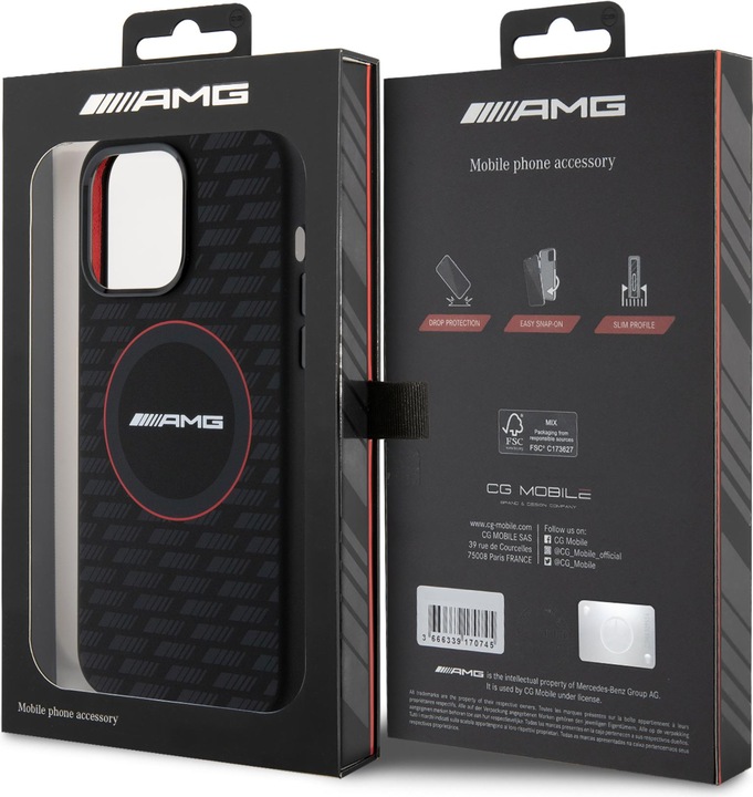 Produktbild Mercedes AMG AMHMP15X23SMRK iPhone 15 Pro Max 6.7" czarny/black hardcase Silicone Carbon Pattern MagSafe (Apple iPhone 15 Pro Max)