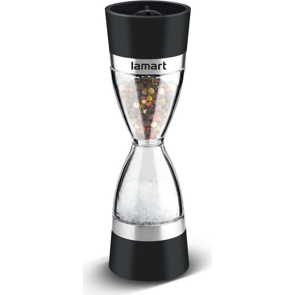 Lamart Grinder-Handbuch SANDGLASS LT7045, Pfeffermühle + Salzmühle, Schwarz