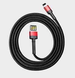 Actual product image Baseus Cafule Cablespecial editionUSB For iP 2.4A 1M Red+Black (1 m, USB 2.0, 18 W)