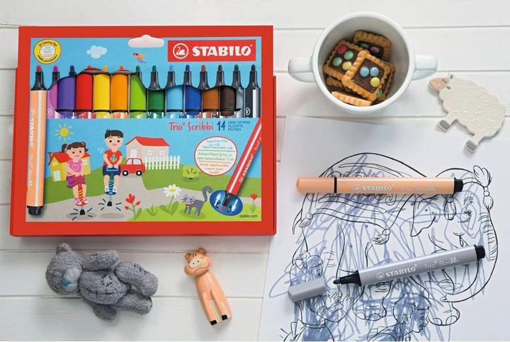 Actual product image STABILO Trio Scribbi Spring-loaded triangular felt-tip pen (8 x)