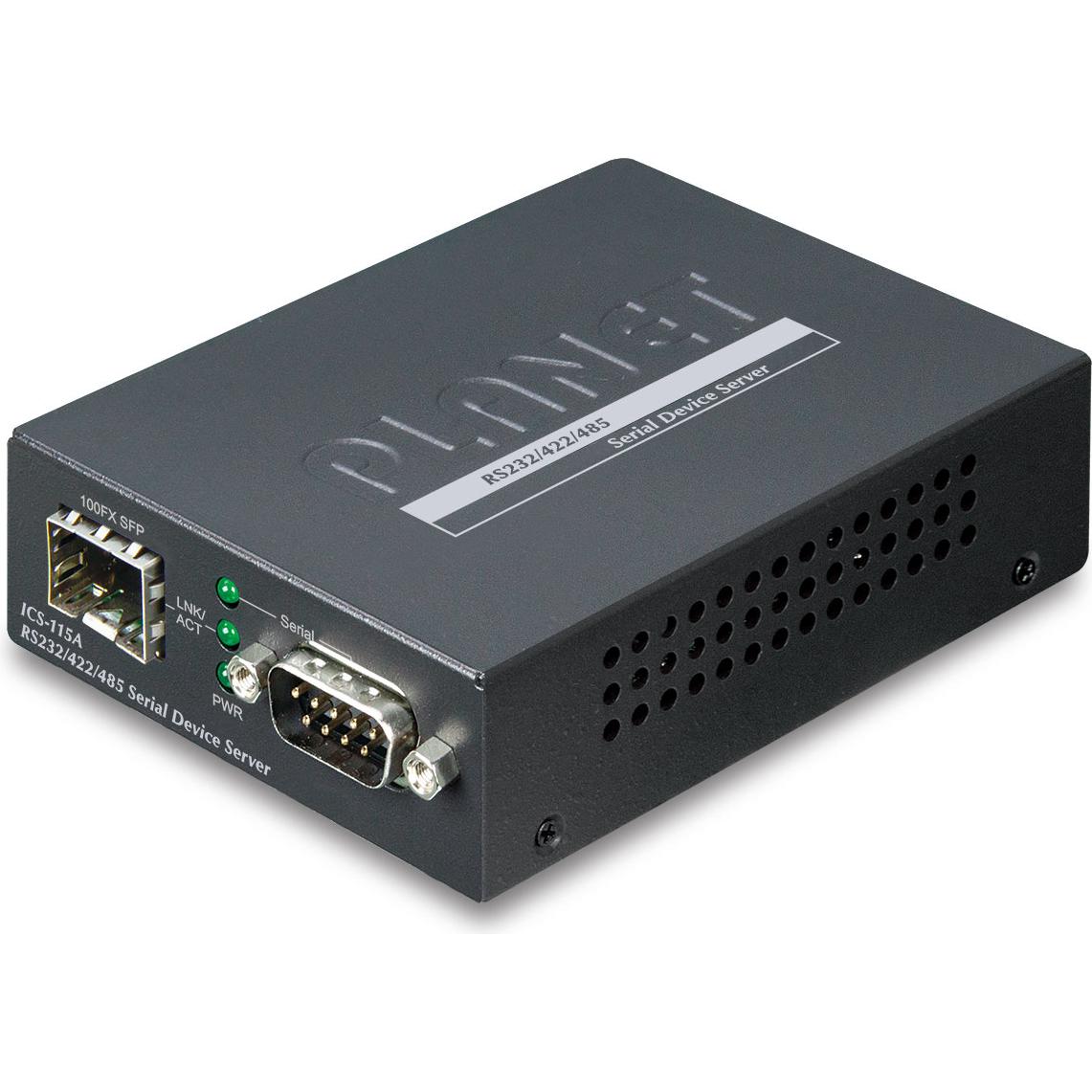 Planet RS232/RS-422/RS485 t 100Bas-FX (1 Ports), Netzwerk Switch, Schwarz