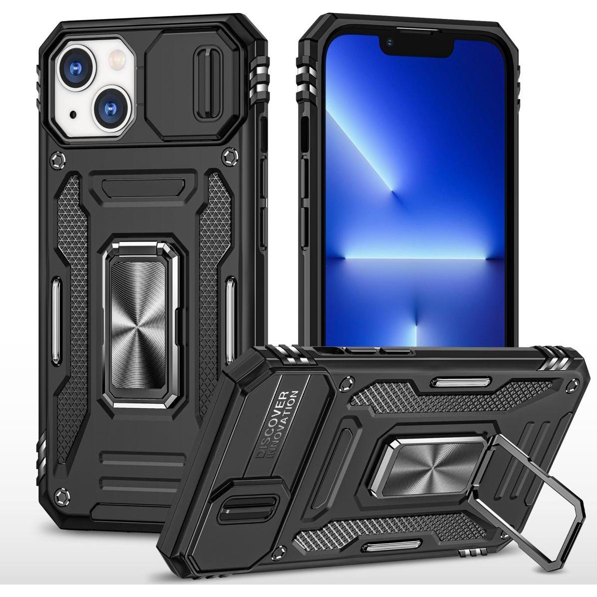 König Design Hülle Handy Schutz für Apple iPhone 15 Case Cover Kamera Ständer Etuis Bumper (Apple iPhone 15), Smartphone...