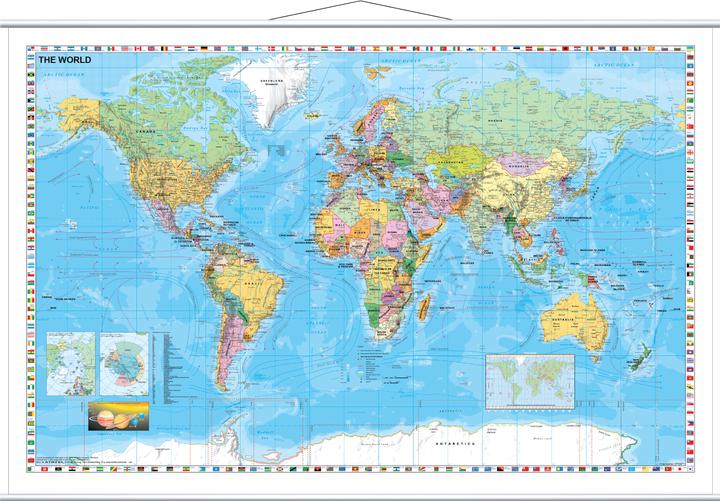 Franken Kartentafel Welt laminiert