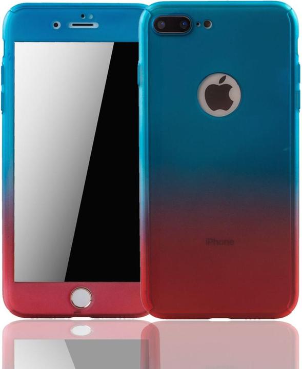 Produktbild König Design Schutz Handy Hülle für Apple iPhone 7 Plus Full Case Cover Displayschutz 360 Rot (Apple iPhone 7 Plus)