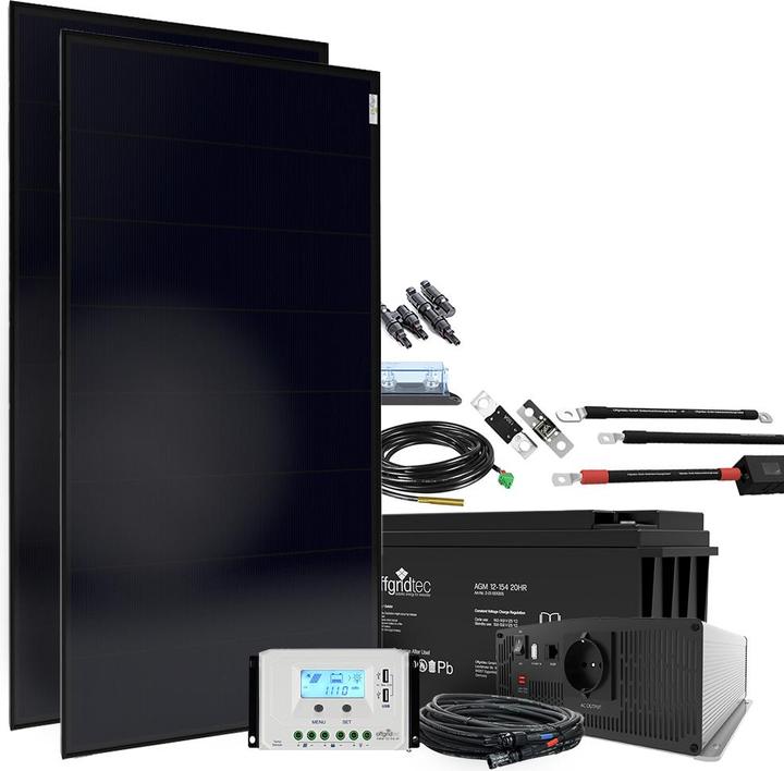 Offgridtec Autark XL-Master 310W Solaranlage - 1500W AC Leistung 154Ah AGM Akku (300 W)