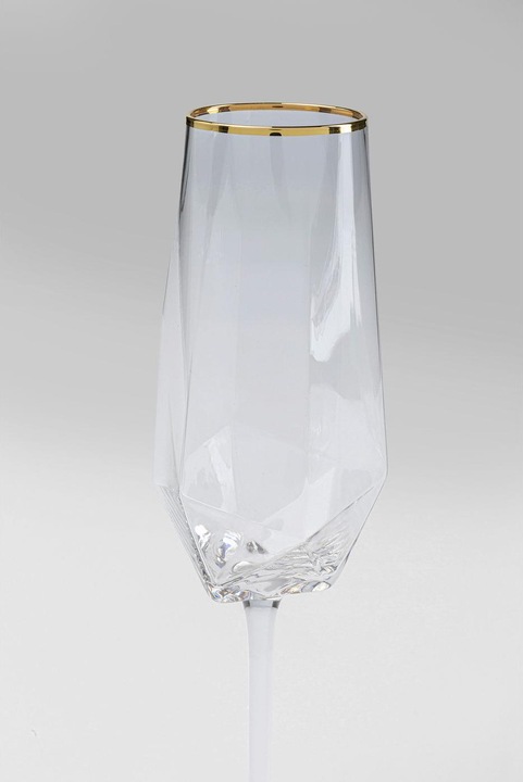 Immagine prodotto Kare Design Bicchiere da champagne con bordo in oro e diamanti (36 cl, 1 Occhiali, Bicchieri da champagne)