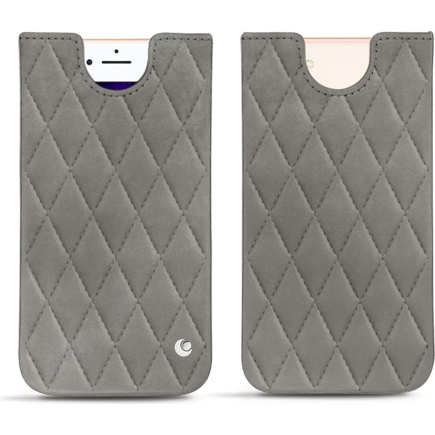 Noreve Lederschutzhülle (Apple iPhone 8), Smartphone Hülle, Grau