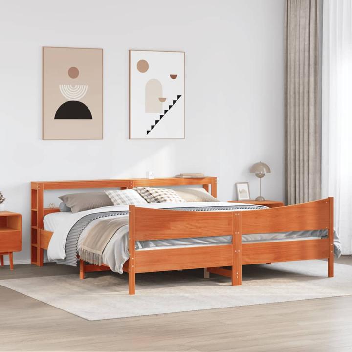 Actual product image vidaXL Bed with pine headboard (140 x 200)