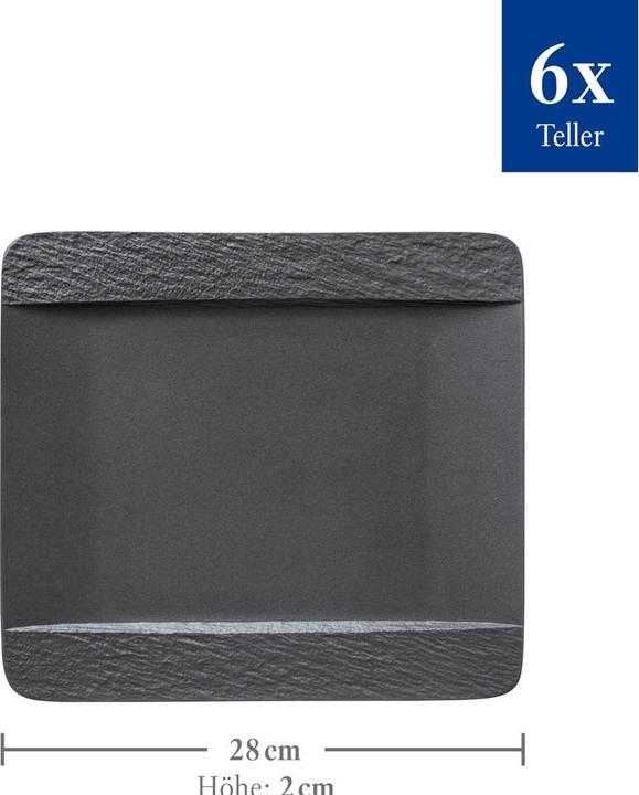 Actual product image Villeroy & Boch Square dinner plate Manufacture Rock (1 x, 28 cm)