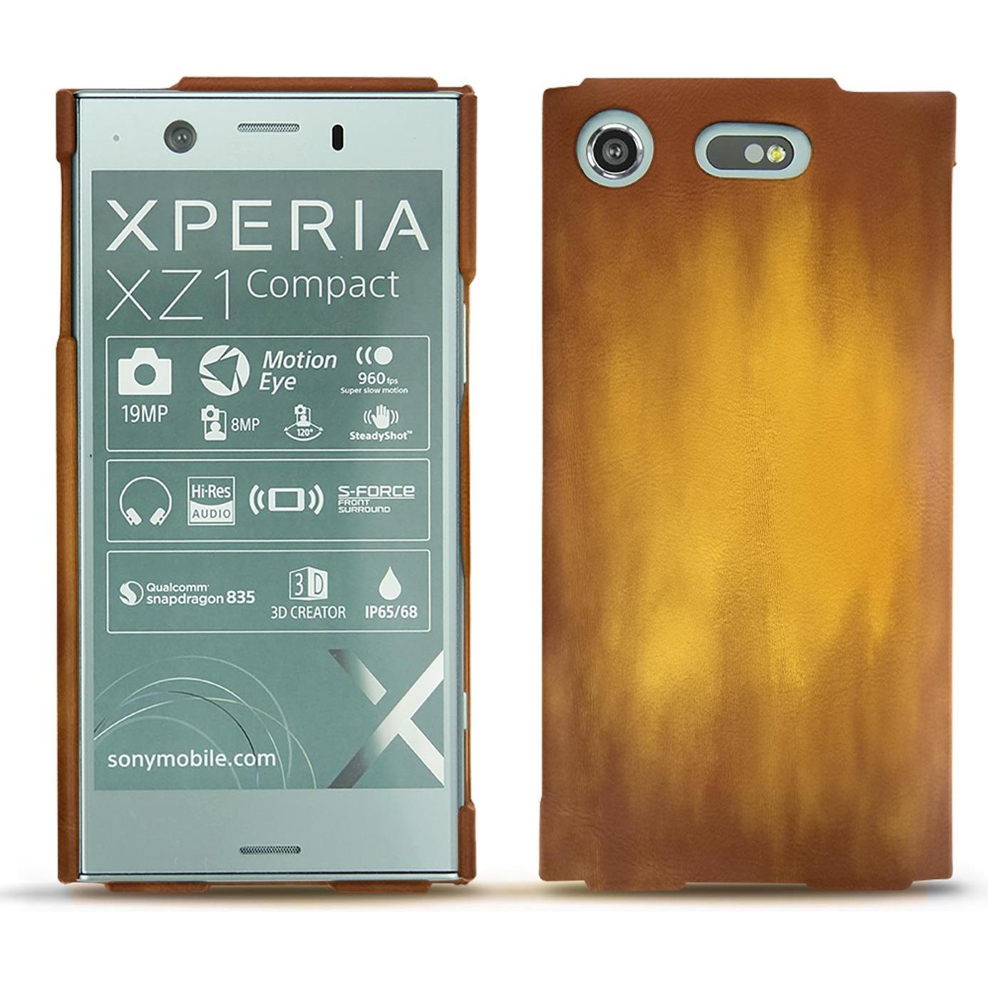 Thumbnail - Noreve Lederschutzhülle (Sony Xperia XZ1 Compact), Smartphone Hülle, Gold