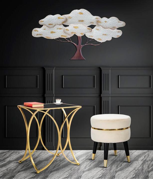 Image du produit Mauro Ferretti Tabouret Paris crème-or