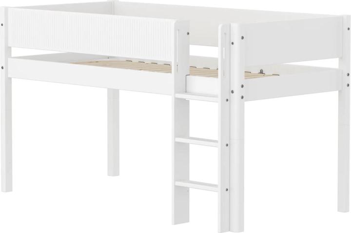 Immagine prodotto Flexa Letto semi-alto bianco con scala dritta e scanalature (90 x 200 cm)