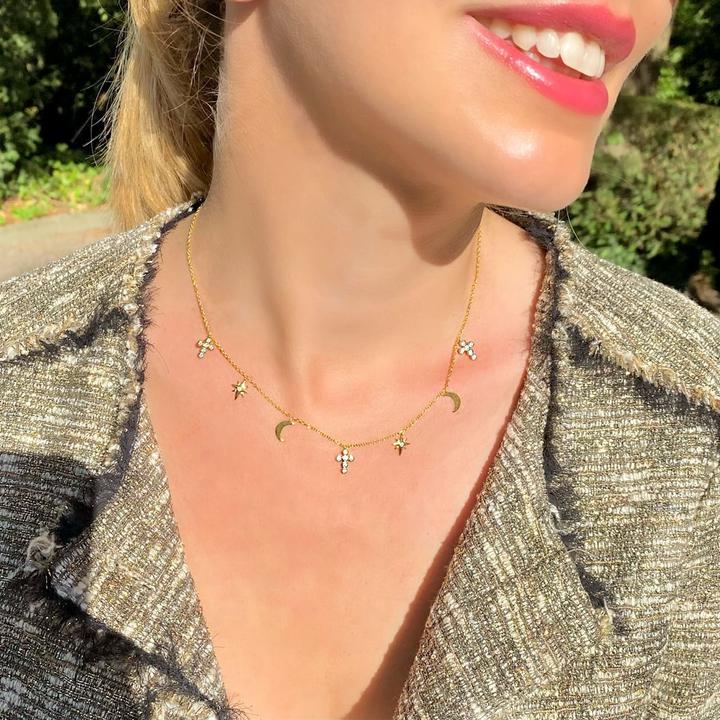 Immagine prodotto Candy Collana Adalyn, argento 925, placcata oro (Argento 925, Placcato oro 18k, 38 - 41 cm)